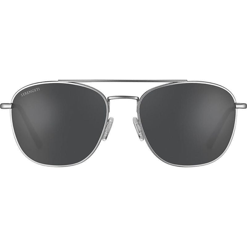 Carroll Large, Matte Silver/Smoke Photochromic Glass Polarised Lenses