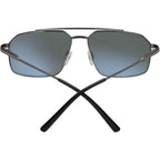 Wayne, Shiny Dark Gunmetal/555nm Blue Photochromic Polarised Glass Lenses