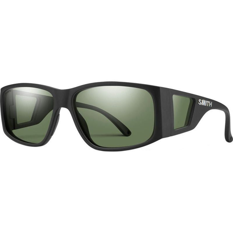 Smith Monroe Peak Matte Black Chromapop Grey Green Polarised Angle