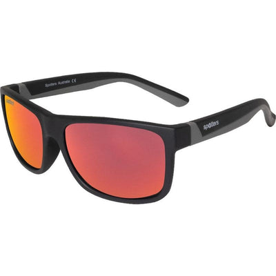 Wombat Kids, Matte Black and Grey/Red Mirror Polarised Lenses