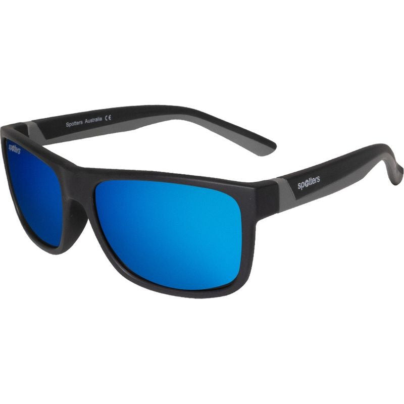 Wombat Kids, Matte Black and Grey/Blue Mirrored Polarised Lenses