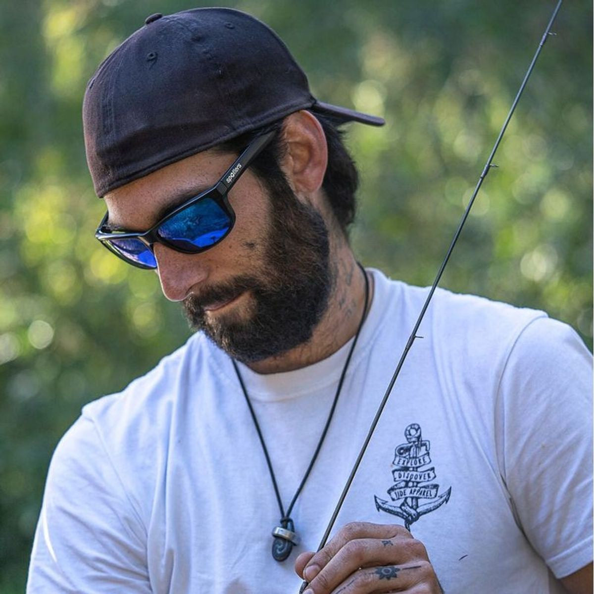 Rebel, Matte Black/Blue Mirror Glass Polarised Lenses