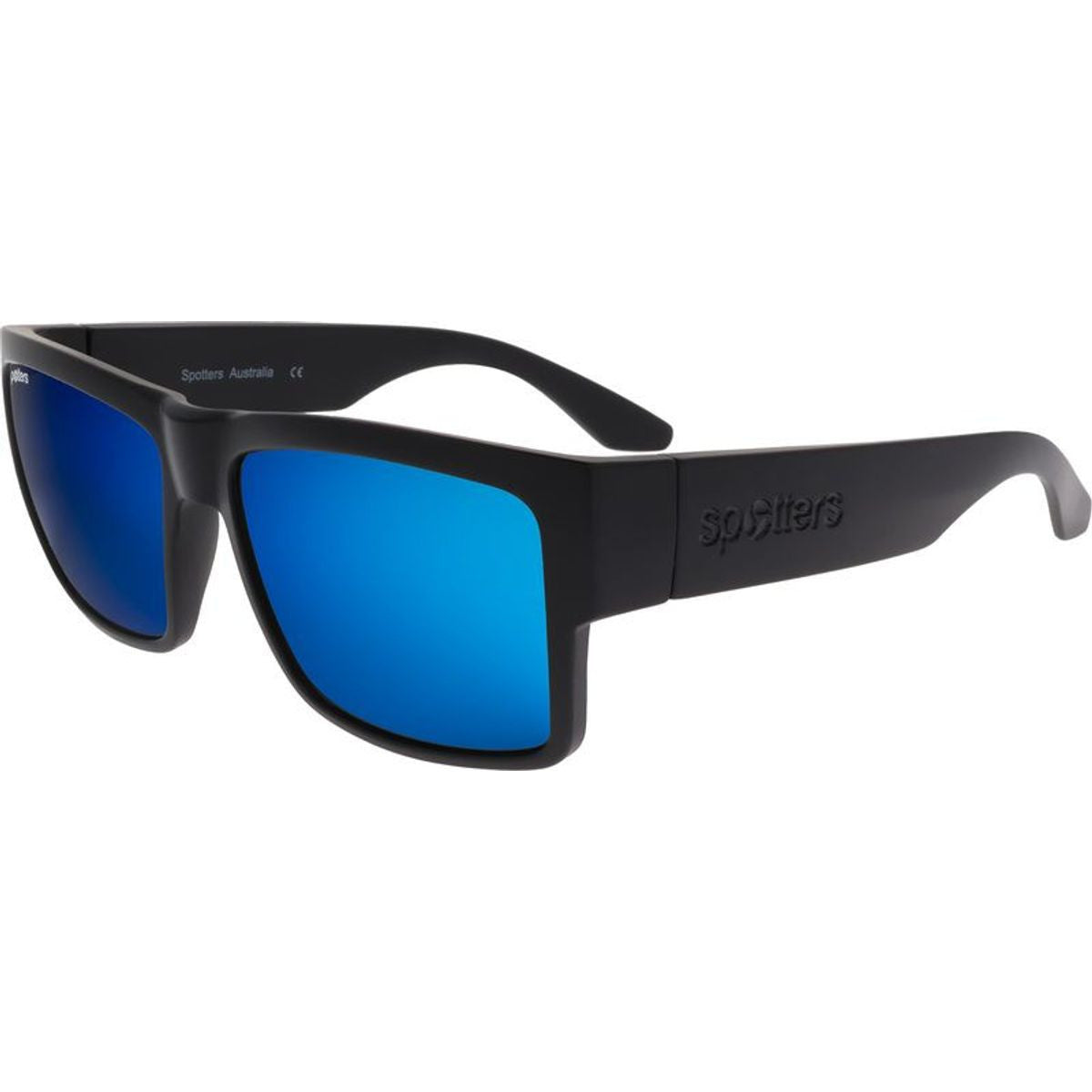 Striker, Matte Black/Blue Mirror Polarised Glass Lenses