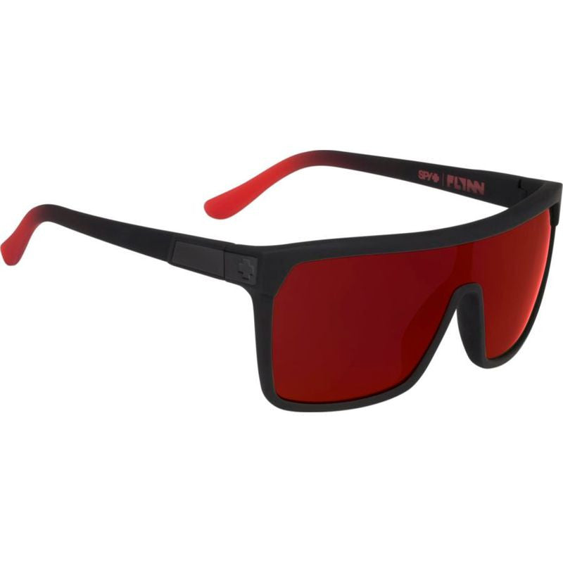 Flynn, Soft Matte Black, Red Fade/HD+ Grey Green with Red Spectra Lenses