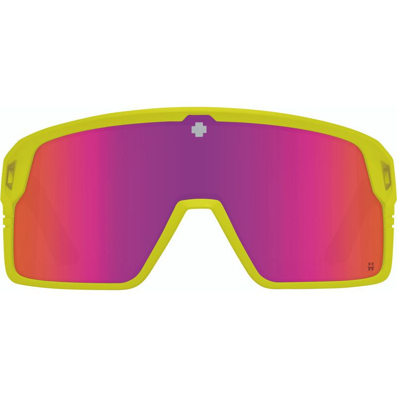 Monolith, Matte Neon Yellow/Happy Grey Green with Pink Spectra Mirror Lenses