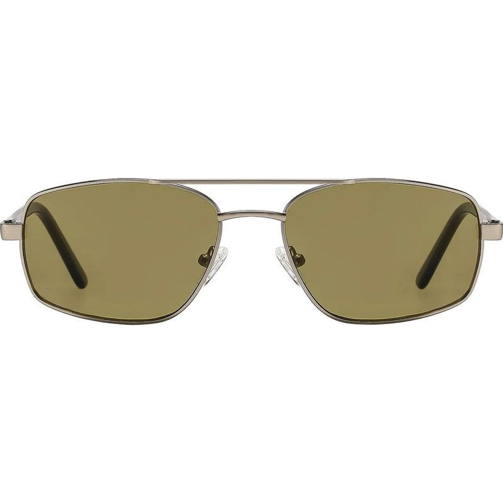 Astley, Matte Silver/Caper Green Lenses