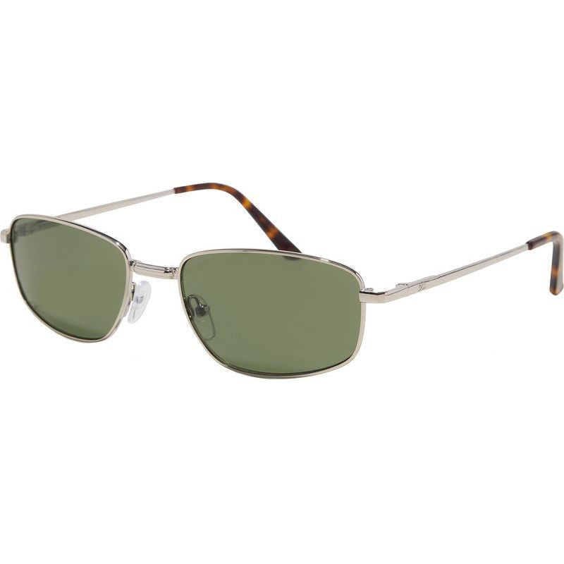 Lee, Polished Silver/Moss Green Lenses