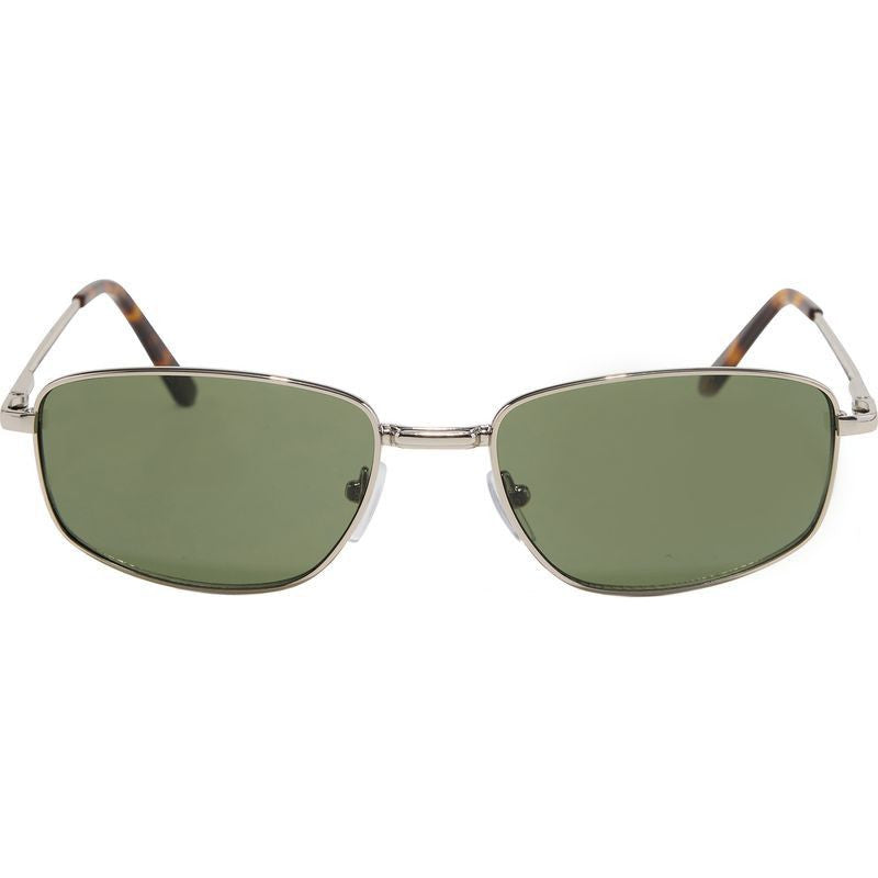 Lee, Polished Silver/Moss Green Lenses