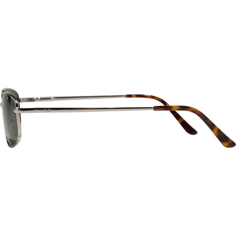 Lee, Polished Silver/Moss Green Lenses