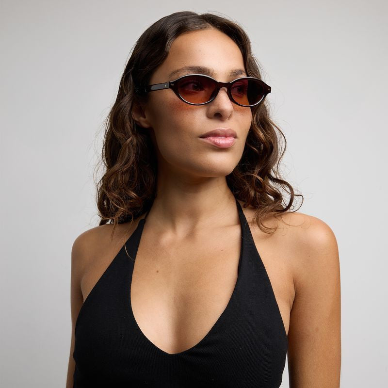 Nolan, Mocha/Before Sunset Red Orange Gradient Lenses