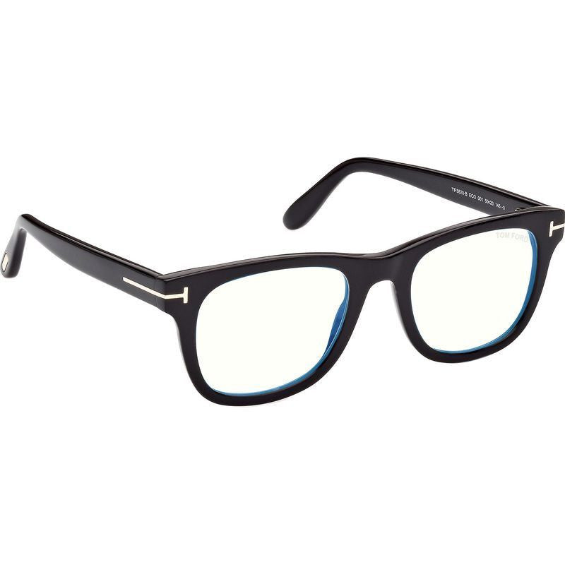 FT5820-B, Shiny Black/Clear Blue Light Lenses
