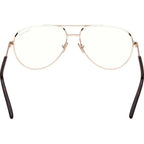 FT5829-B, Shiny Rose Gold and Dark Havana/Clear Blue Light Lenses