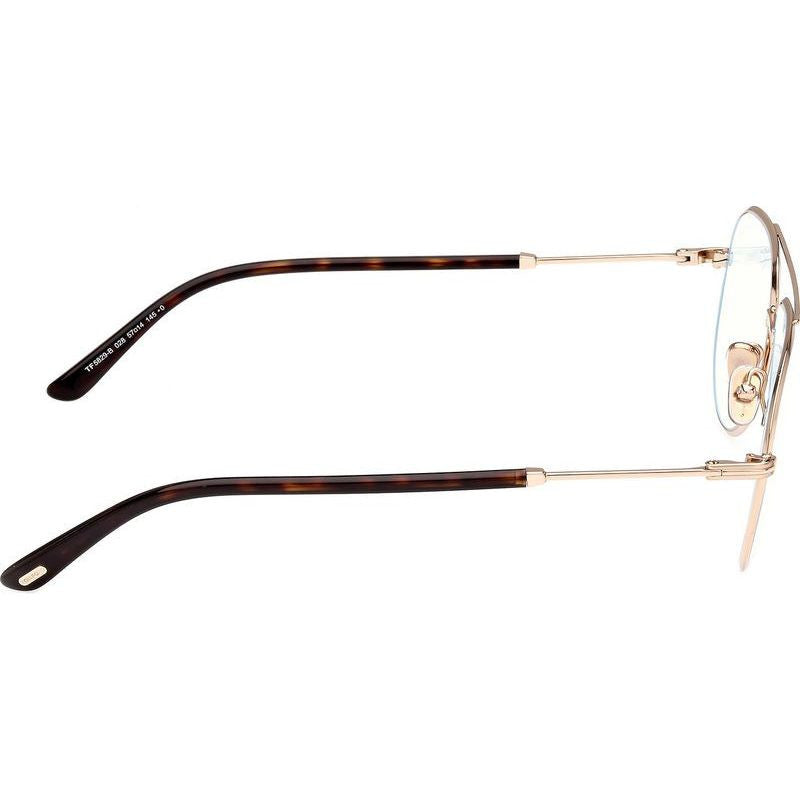 FT5829-B, Shiny Rose Gold and Dark Havana/Clear Blue Light Lenses
