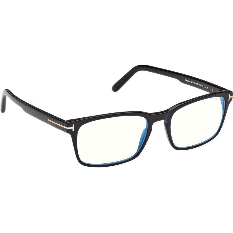 FT5938-B, Shiny Black/Clear Blue Light Lenses