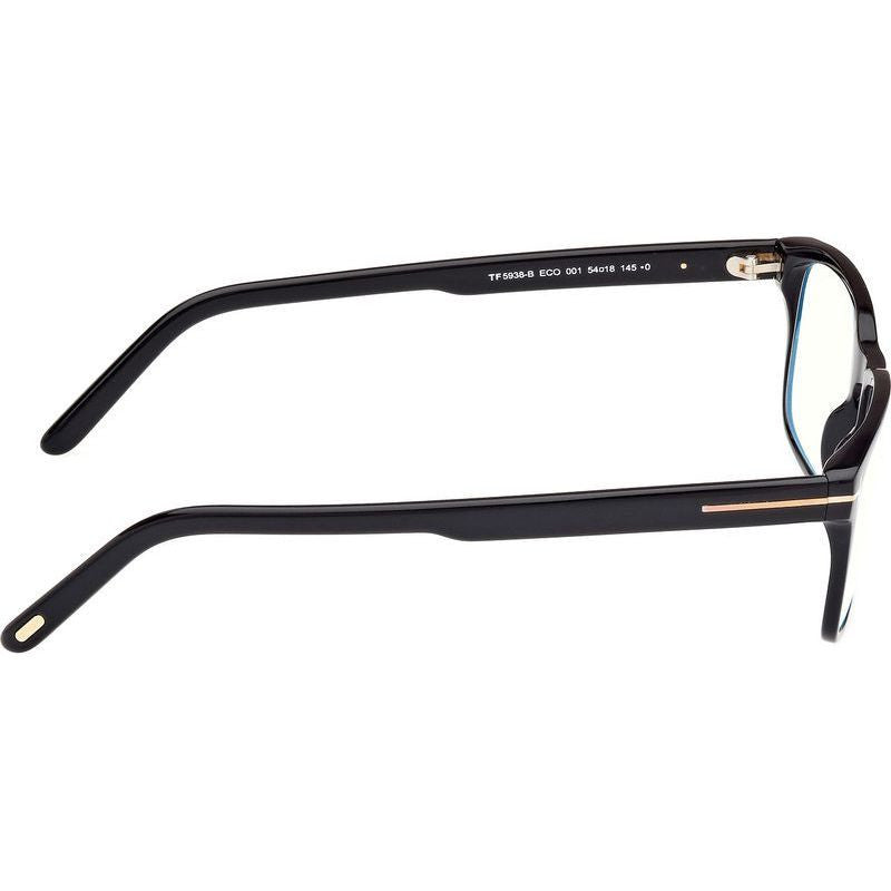 FT5938-B, Shiny Black/Clear Blue Light Lenses