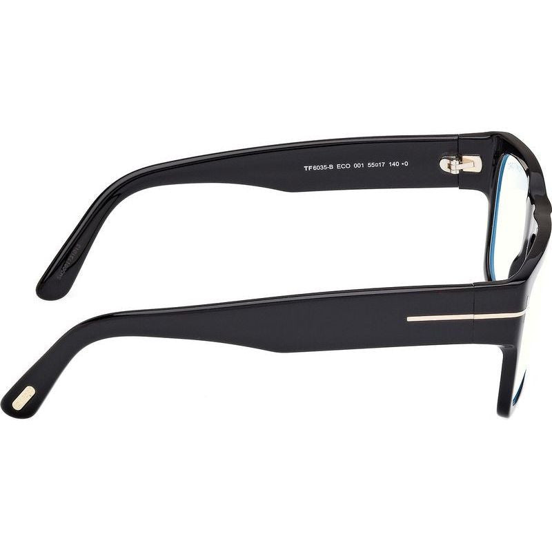 FT6035-B, Shiny Black/Clear Blue Light Lenses