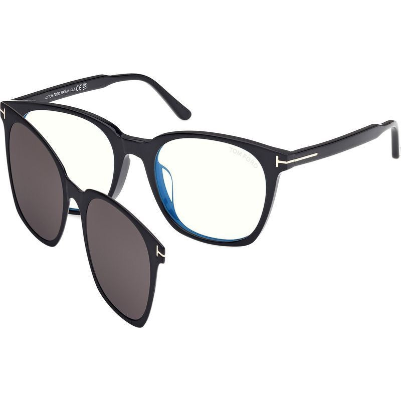FT6052-D-B, Shiny Black/Clear Blue Light Lenses