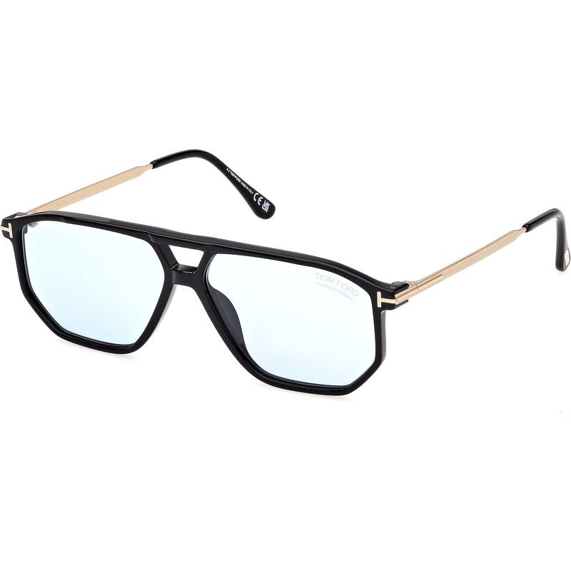 Tom Ford Billie 02 FT1481 Shiny Black Blue Photochromic Angle
