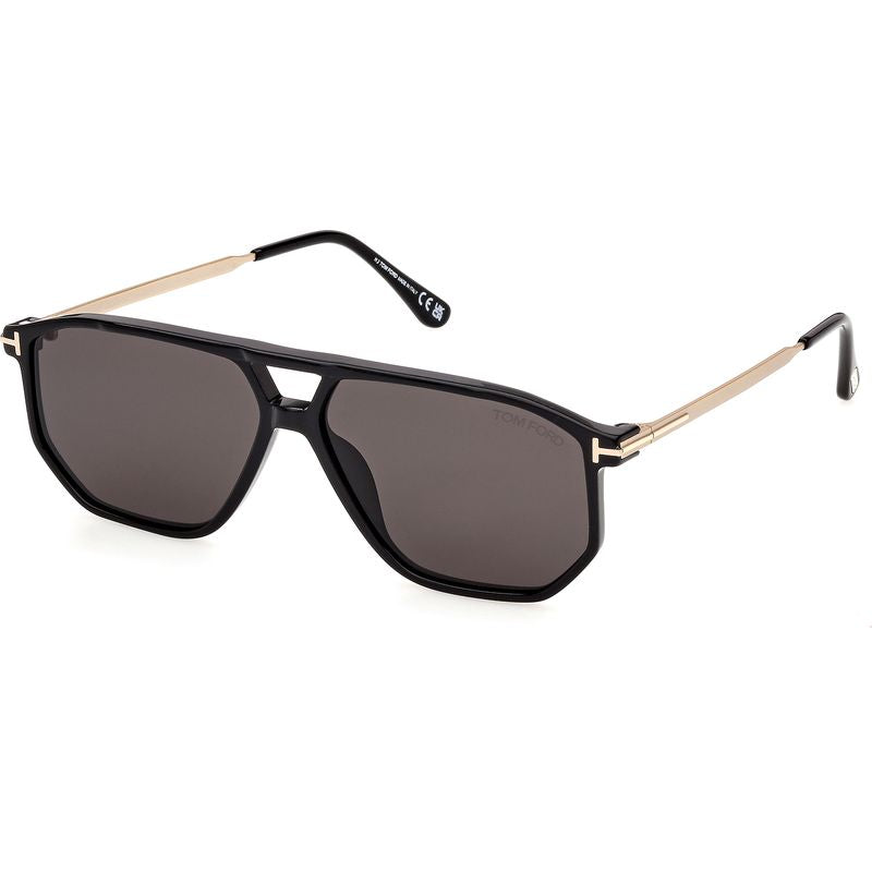 Tom Ford Billie 02 FT1481 Shiny Black Smoke Angle