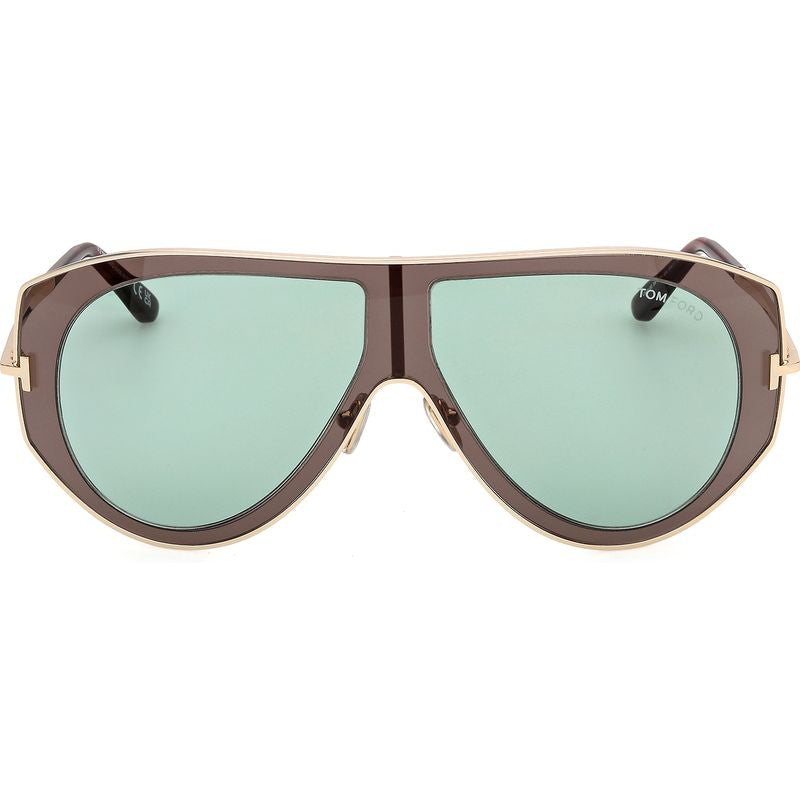 Tom Ford Cade 02 FT1430 Shiny Pale Gold Grey Monocolor Green Front