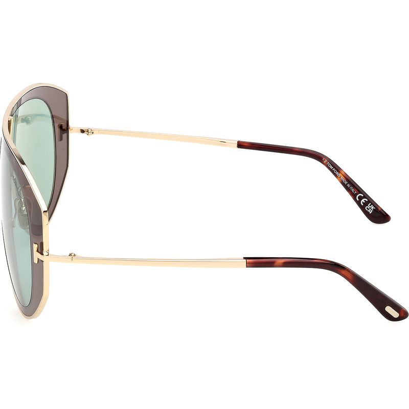 Tom Ford Cade 02 FT1430 Shiny Pale Gold Grey Monocolor Green Side