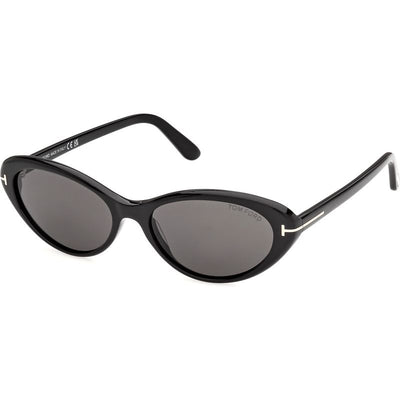 Tom Ford Celina 02 FT1413 Shiny Black Smoke Angle