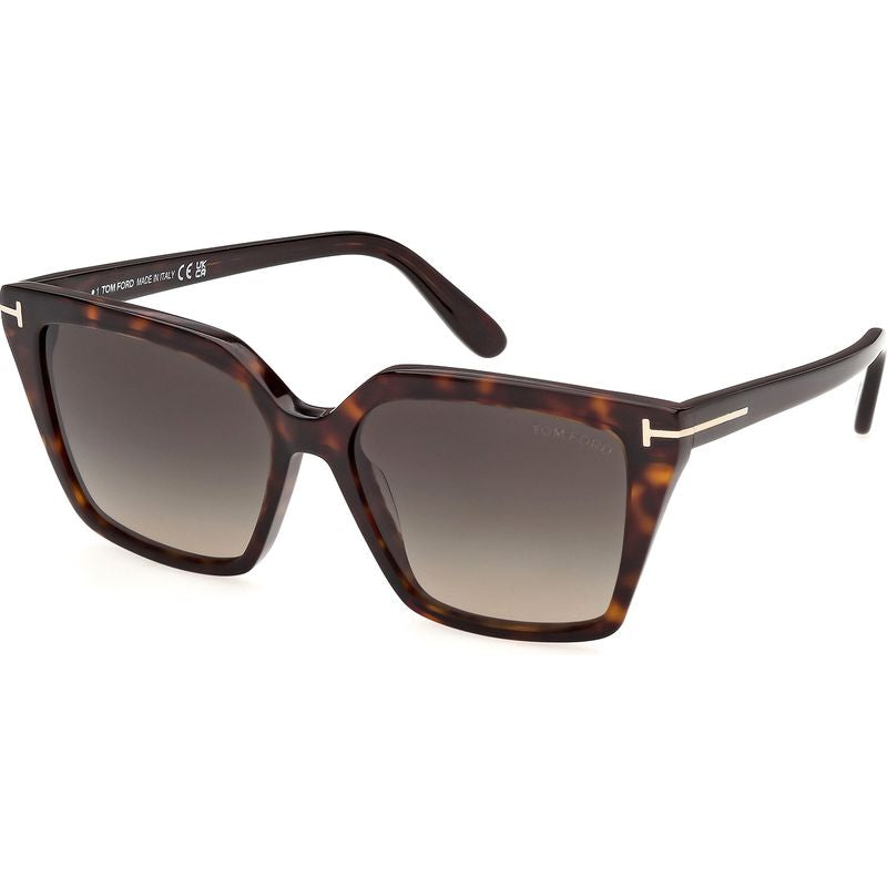 Tom Ford Erin 02 FT1412 Dark Havana Smoke Gradient Angle