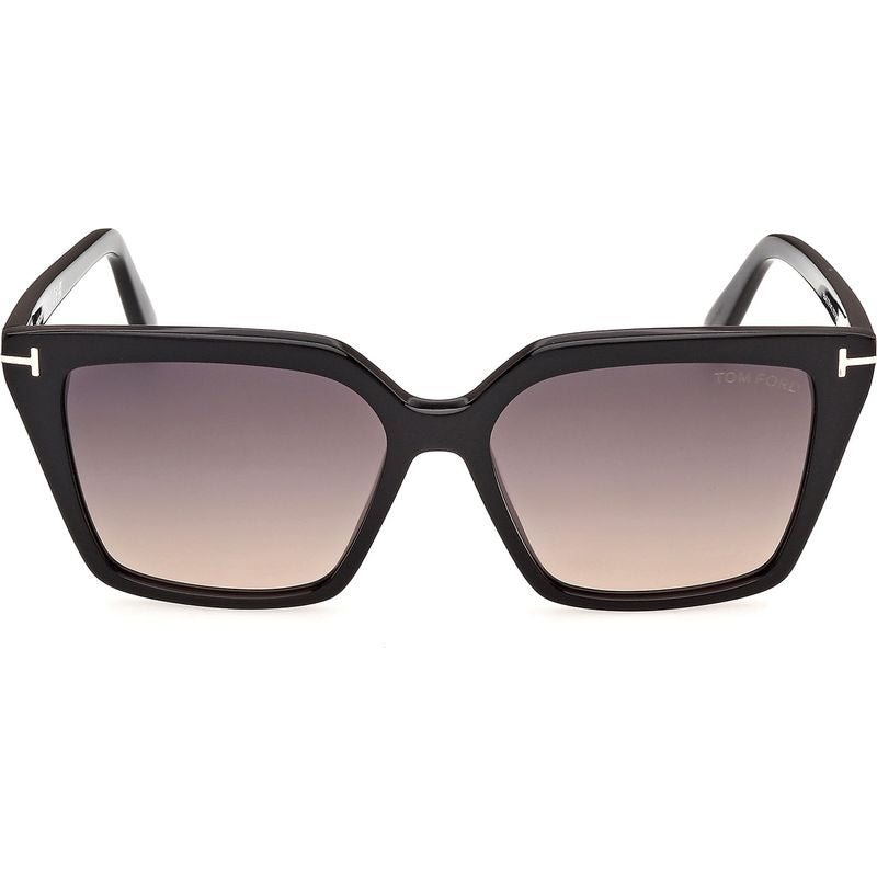 Tom Ford Erin 02 FT1412 Shiny Black Smoke Gradient Front