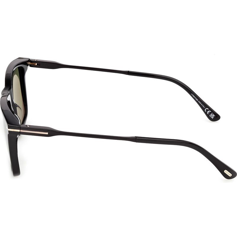 Tom Ford Lee 02 FT1409 Shiny Black Green Side