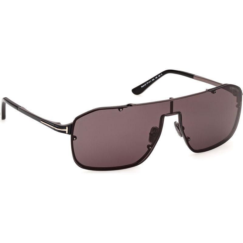 Tom Ford Rock 02 FT1411 Shiny Gunmetal Smoke Angle2
