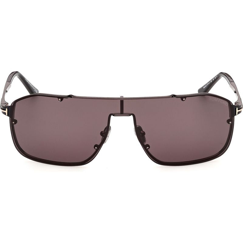 Tom Ford Rock 02 FT1411 Shiny Gunmetal Smoke Front