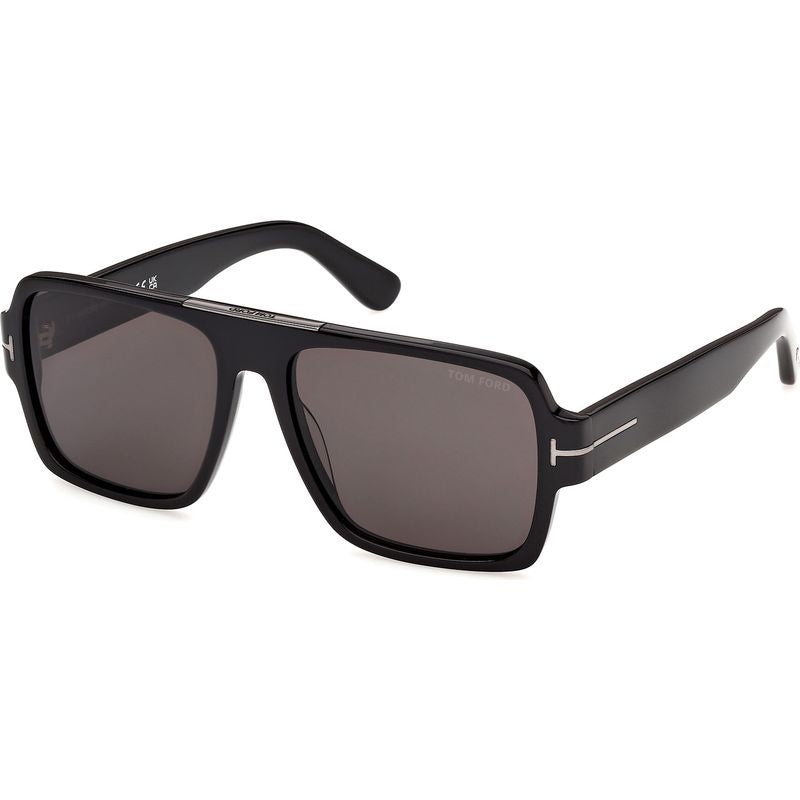 Tom Ford Sean 02 FT1408N Shiny Black Smoke Angle
