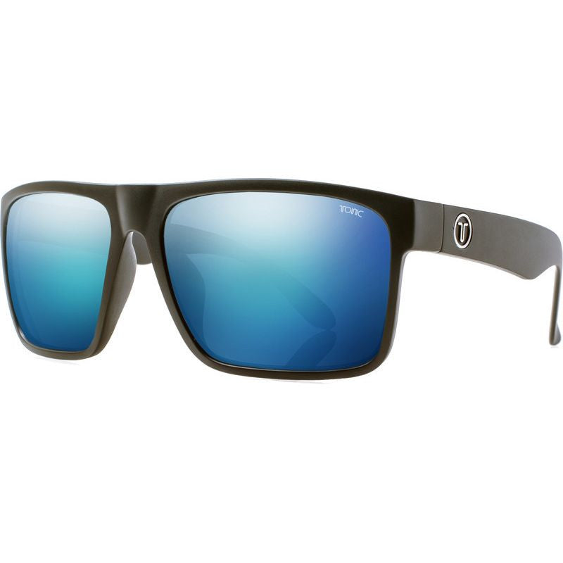 Outback, Matte Black/Blue Mirror Polarised Glass Lenses
