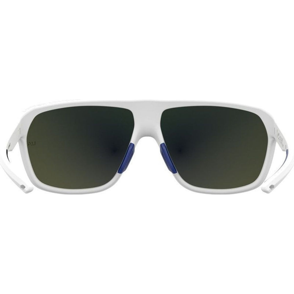 UA Dominate, Matte White/Blue Mirror Lenses