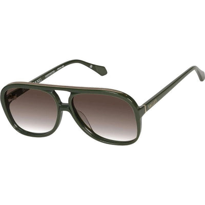 Bang Bang, Army Green with Gold Metal Trim/Brown Gradient Lenses