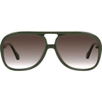 Bang Bang, Army Green with Gold Metal Trim/Brown Gradient Lenses