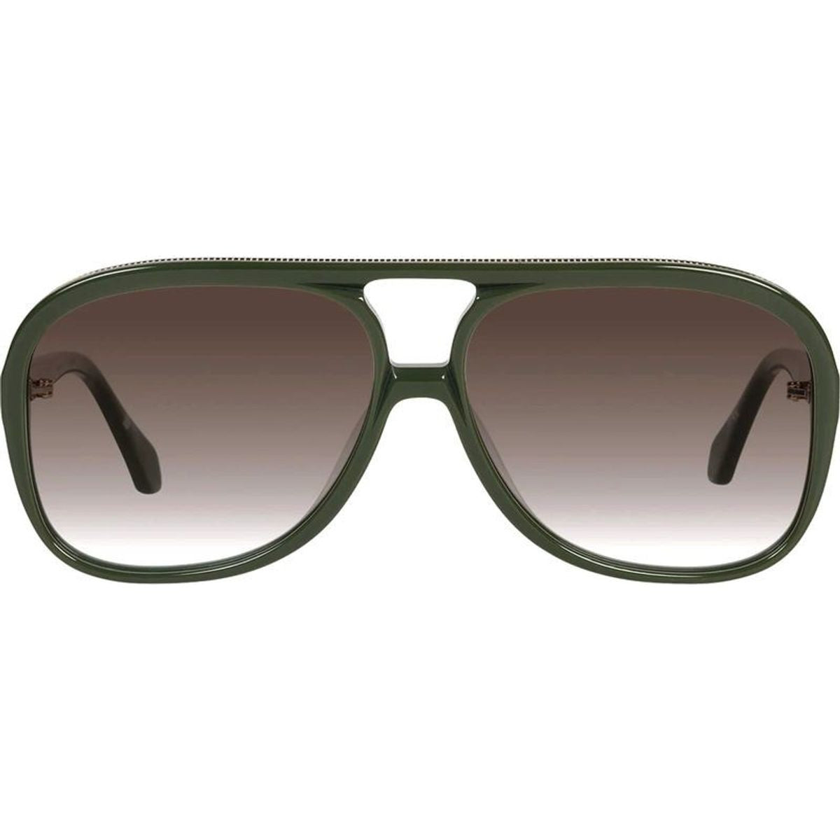 Bang Bang, Army Green with Gold Metal Trim/Brown Gradient Lenses
