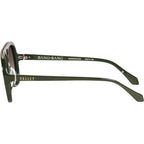 Bang Bang, Army Green with Gold Metal Trim/Brown Gradient Lenses