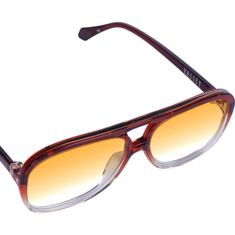 Bang Bang, Burnt Orange Fade To Crystal with Gold Metal/Orange Gradient Lenses