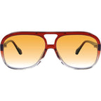 Bang Bang, Burnt Orange Fade To Crystal with Gold Metal/Orange Gradient Lenses