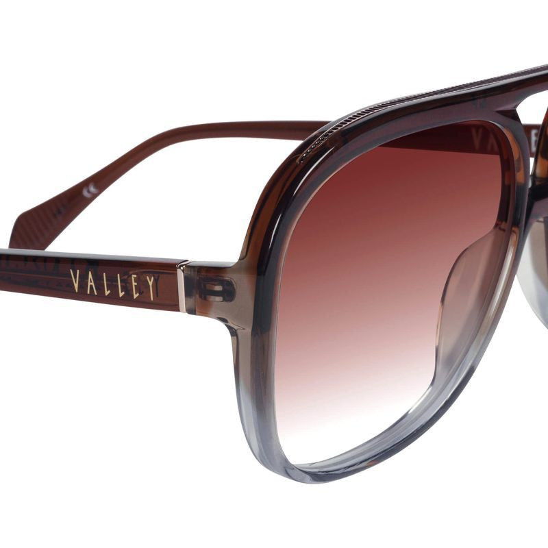 Bang Bang, Transparent Chocolate Fade To Crystal with Gold Metal/Dark Orange Gradient Lenses