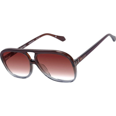 Bang Bang, Transparent Chocolate Fade To Crystal with Gold Metal/Dark Orange Gradient Lenses