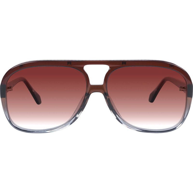 Bang Bang, Transparent Chocolate Fade To Crystal with Gold Metal/Dark Orange Gradient Lenses