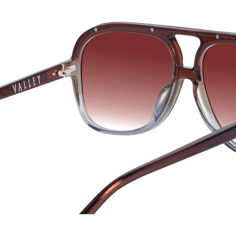 Bang Bang, Transparent Chocolate Fade To Crystal with Gold Metal/Dark Orange Gradient Lenses