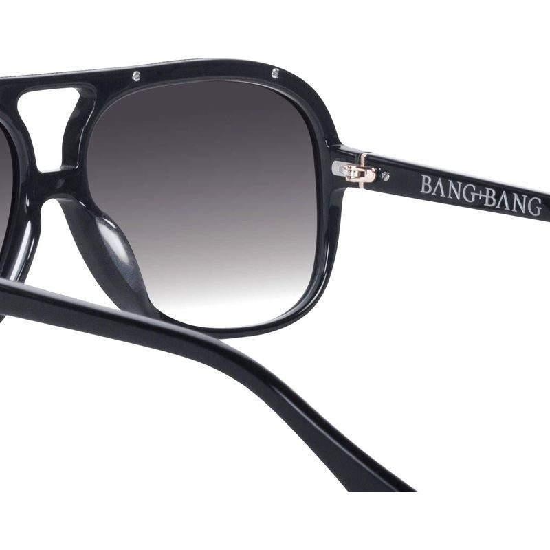 Bang Bang, Gloss Black with Metal Trim/Black Gradient Lenses