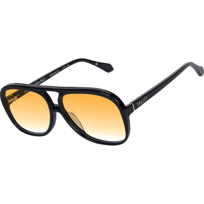 Bang Bang, Gloss Black with Gold Metal Trim/Orange Gradient Lenses