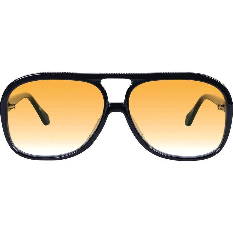 Bang Bang, Gloss Black with Gold Metal Trim/Orange Gradient Lenses