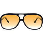 Bang Bang, Gloss Black with Gold Metal Trim/Orange Gradient Lenses