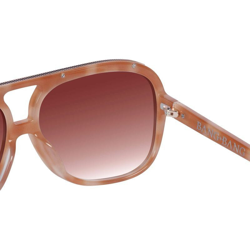 Bang Bang, Pastel Tort with Gold Metal/Dark Orange Gradient Lenses