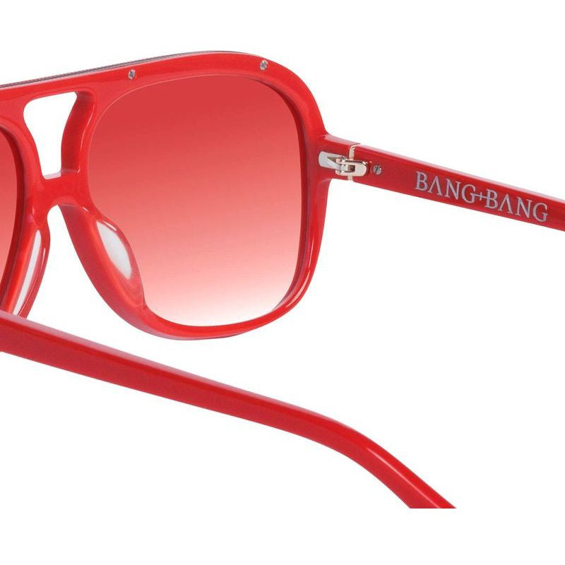 Bang Bang, Red with Gold Metal/Red Gradient Lenses